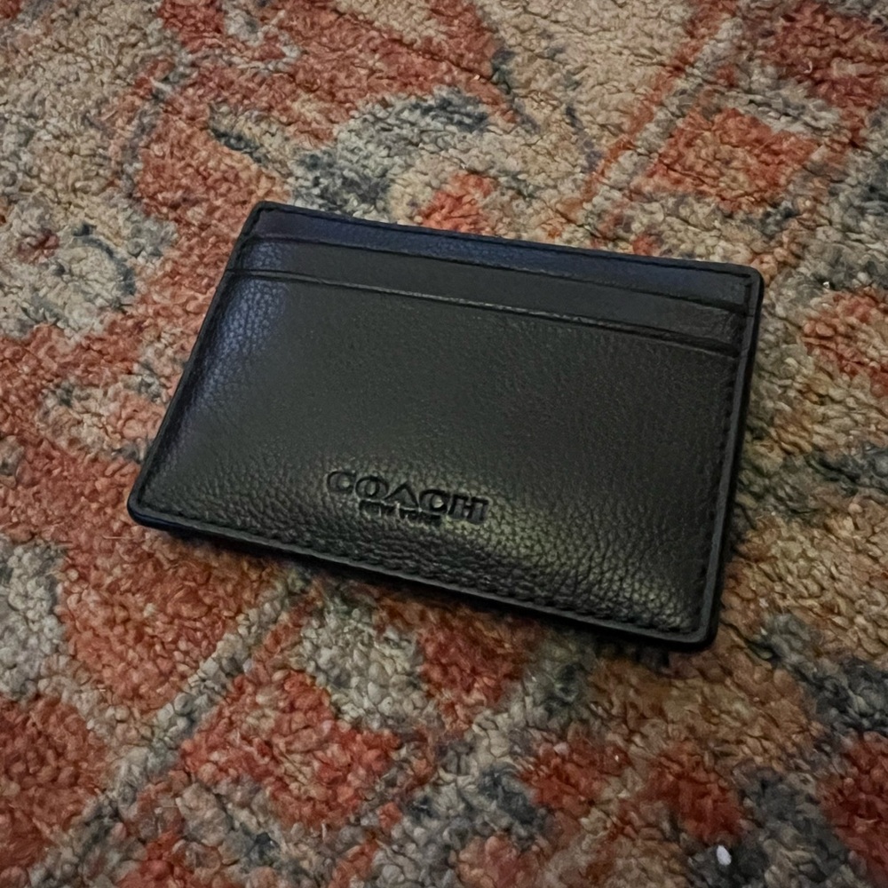 Coach Black Leather Card Holder